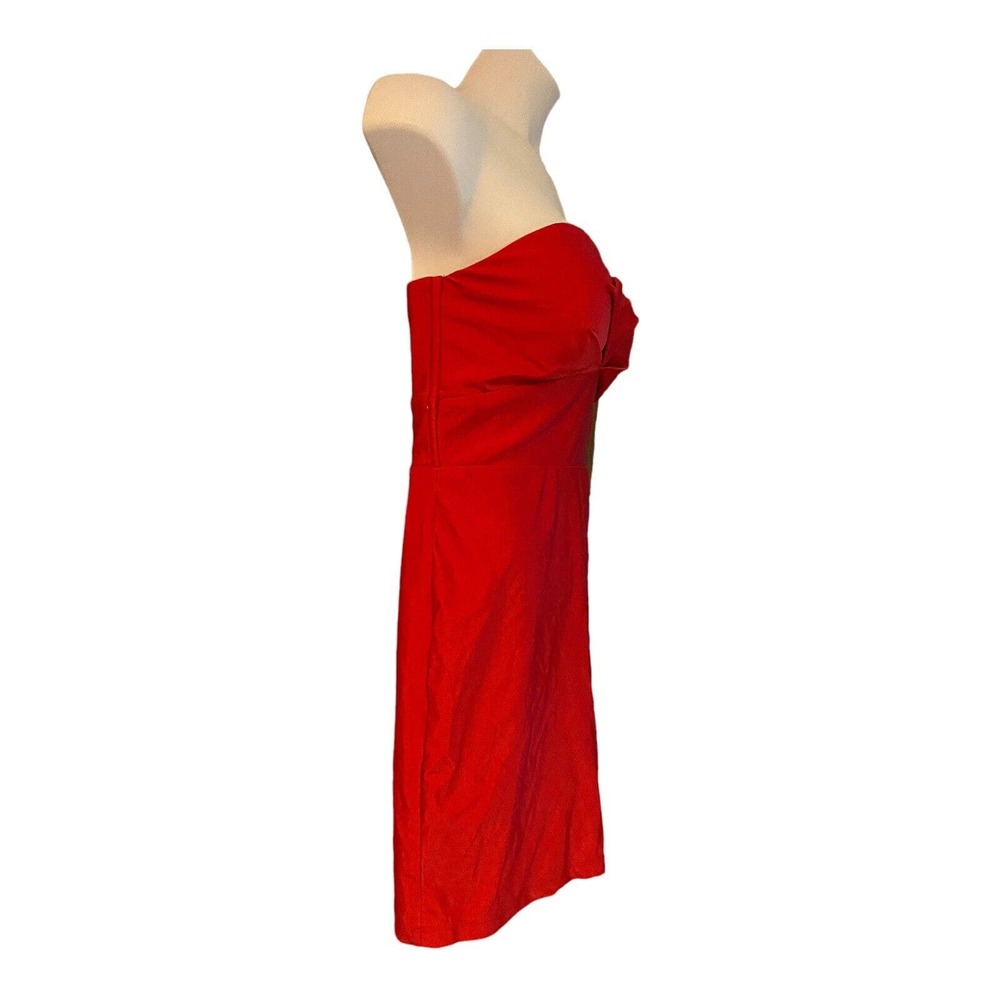 City Studio Stretchy Sweetheart Bodice Strapless Red Cocktail Party Prom Dress - Picture 6 of 13